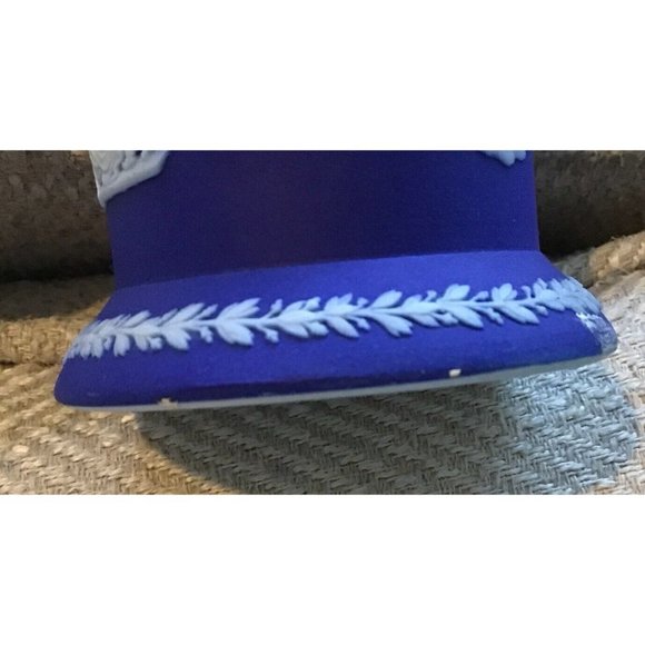 Wedgwood Antique Small Dark Blue Jasperware Toothpick Match Holder 2.5” - Picture 7 of 7